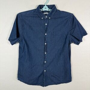 Saturdays NYC Shirt Mens‎ XL Blue Button Down Chambray Short Sleeve Casual